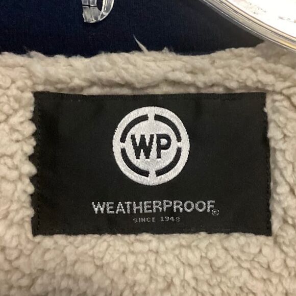 Weatherproof Sherpa Lined Fleece Shirt Jacket in Maritime Blue Large - Picture 8 of 9